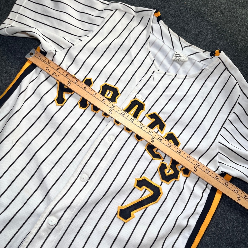 Howe Baseball Jersey Mens L White Vintage Pinstripe Pittsburgh Pirates 7 - Picture 9 of 10